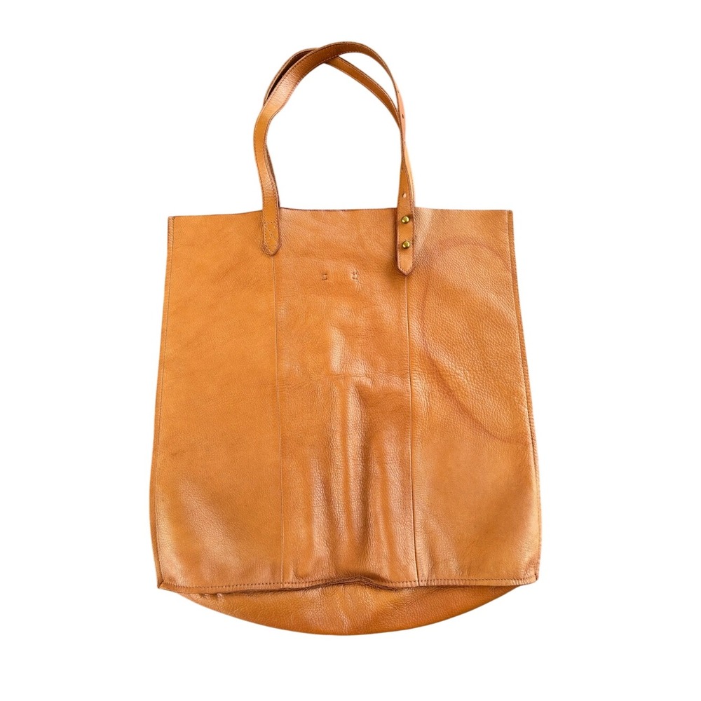 Madewell McCarren Leather Tote Caramel Shoulder Bag Double Strap Minimalist - Picture 2 of 7